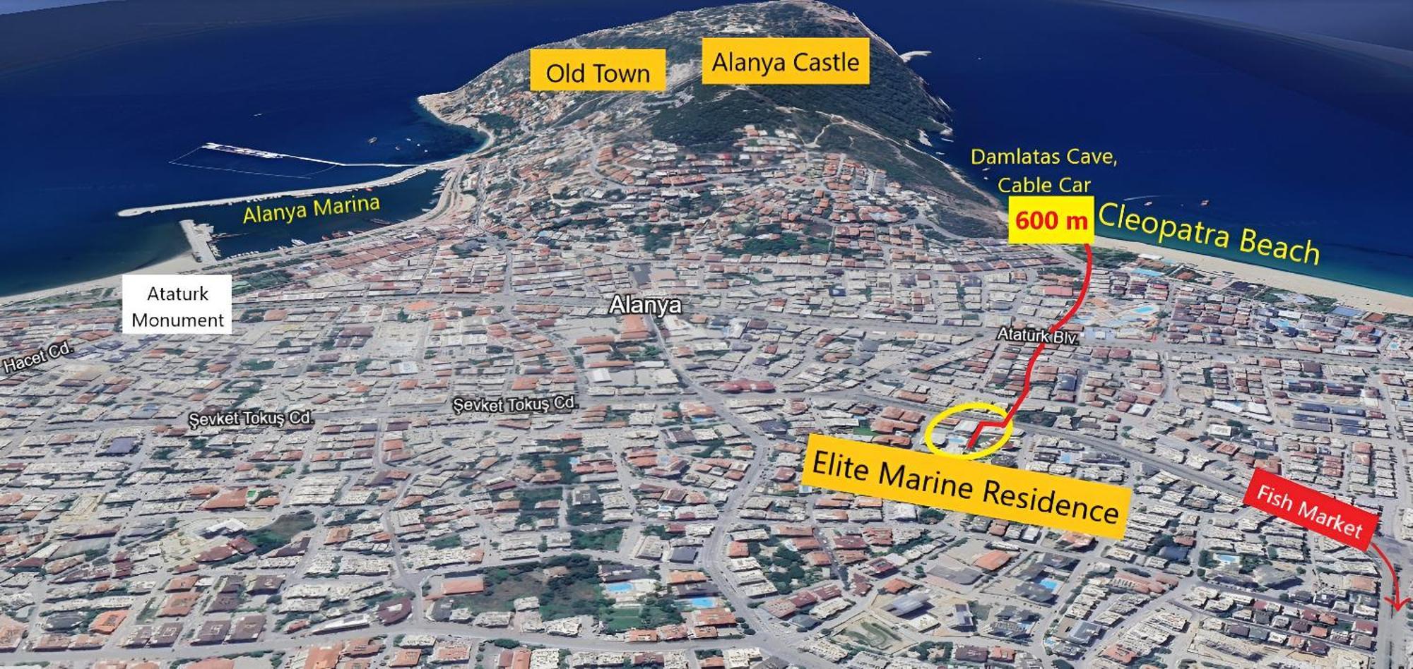 Elite Marine Residence - Cleopatra, Center Alanya Exterior foto